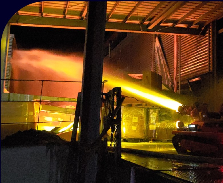 Robots in chemical plant fire